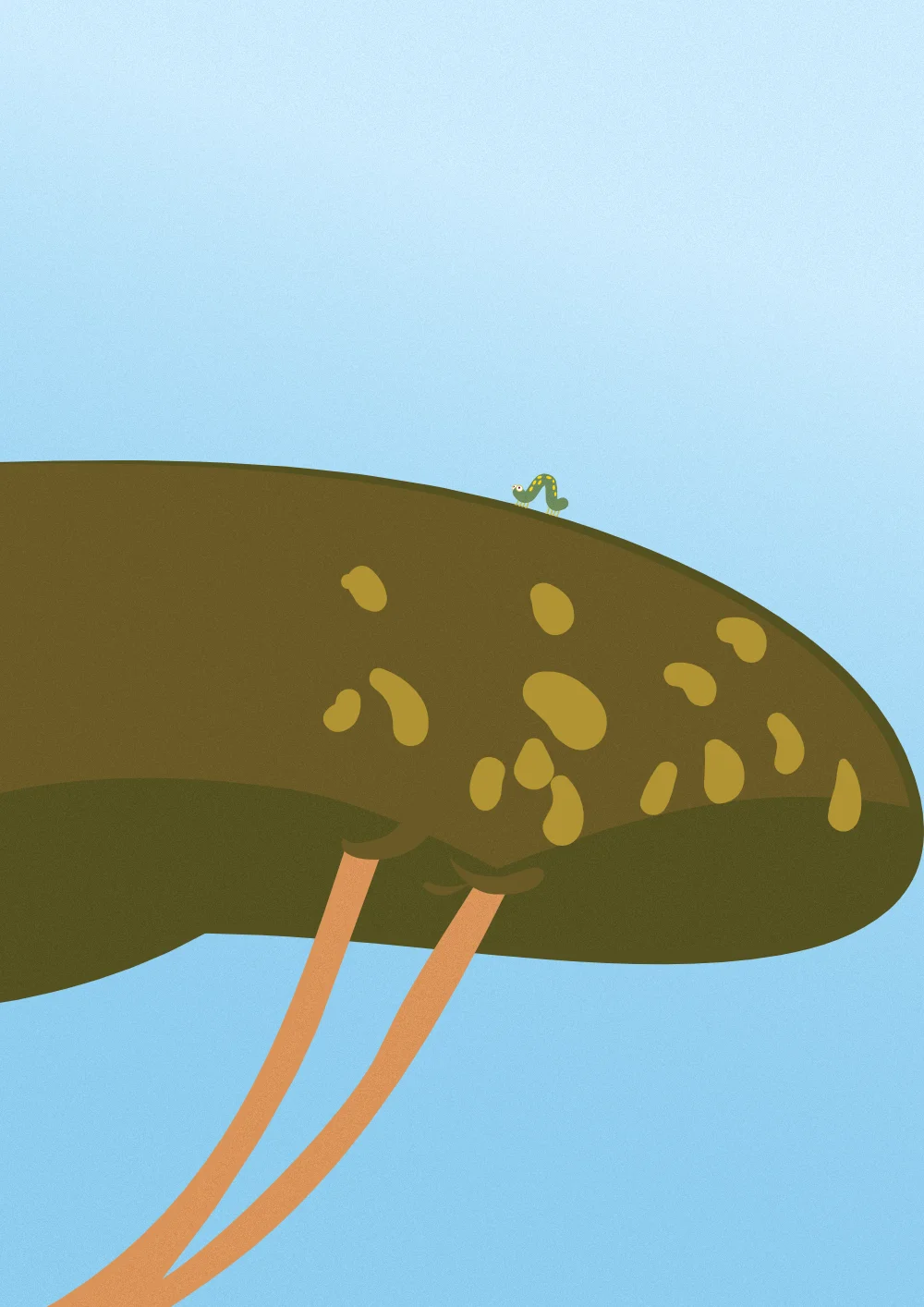 Raupe klettert auf Baum