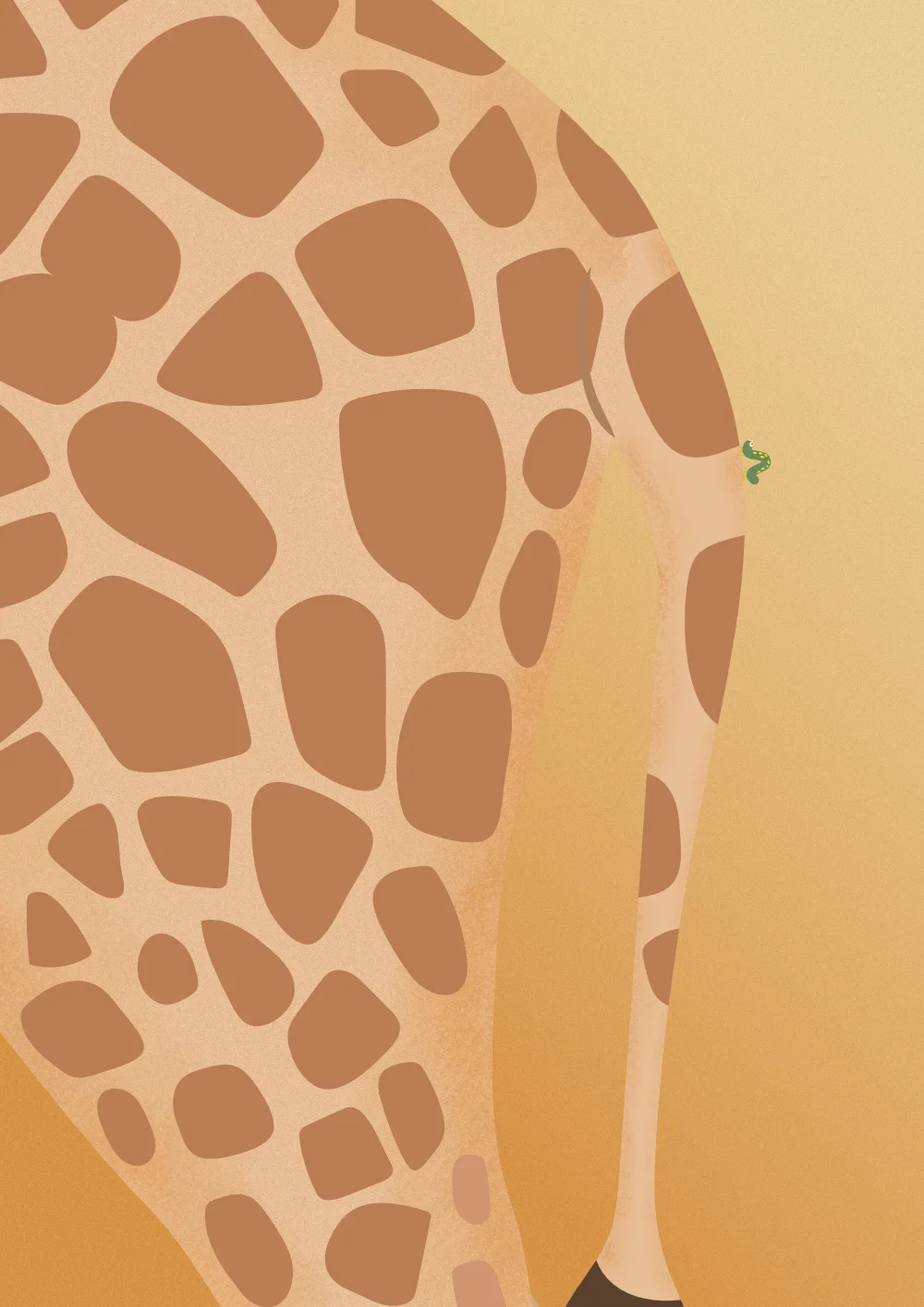 Raupe auf Giraffe