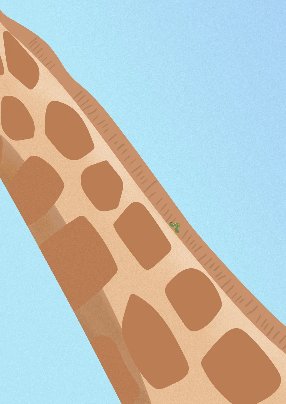 Raupe auf Giraffe