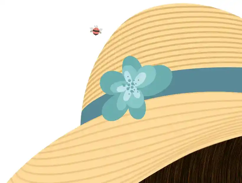 Beine fliegt von Hut weg