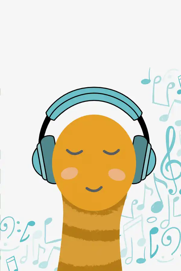 Wurm hört Musik