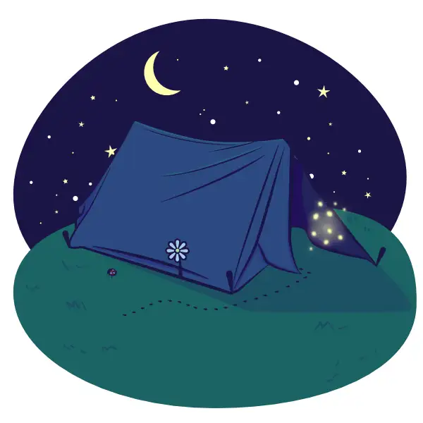 Zelt in der Nacht