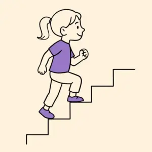 Mädchen steigt Treppen