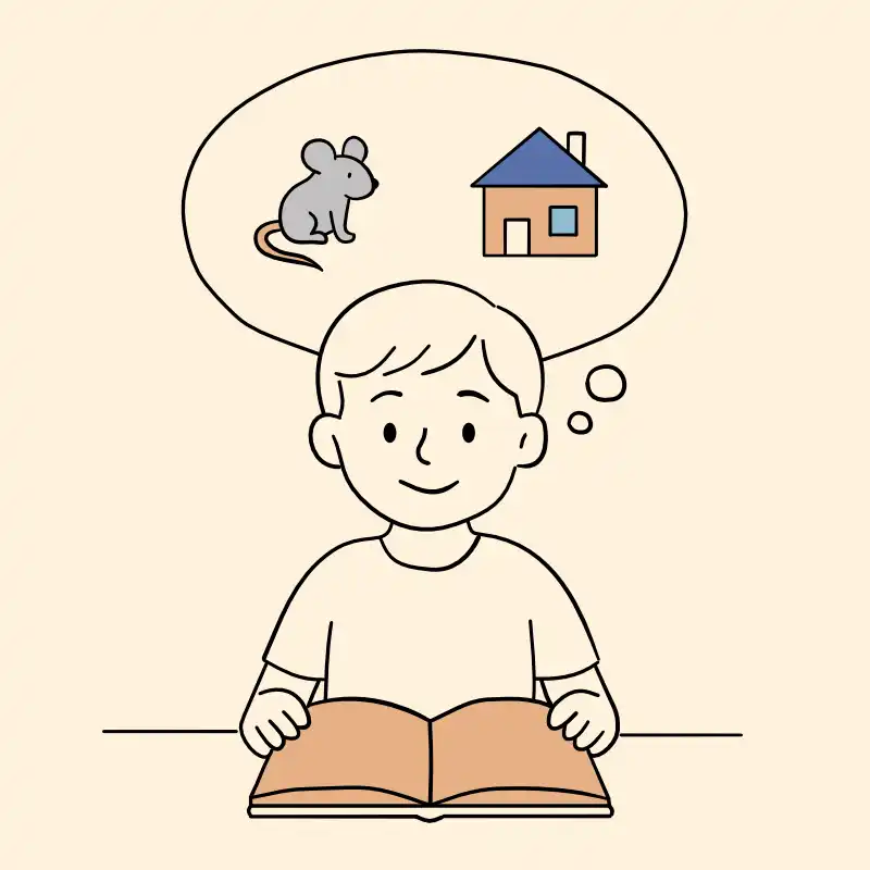 Junge mit Buch erkennt Reime – Symbolbild phonologische Bewusstheit