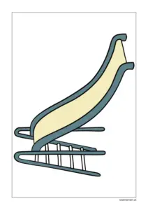Große Silbenrutsche als Vorlage (eine Rutsche) zum Eintragen von Buchstaben und Silben.