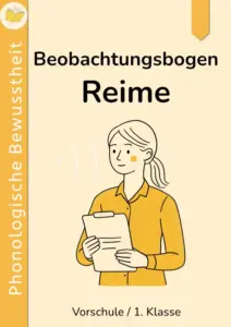 Beobachtungsbogen Reime: Frau mit Protokoll